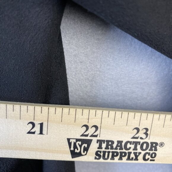 Zara‎ Faux Suede Jacket Women's Medium Black Lace Trim Boho Open Front Oversized - Picture 7 of 13